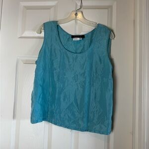 Christina hope 100% silk sleeveless blue top